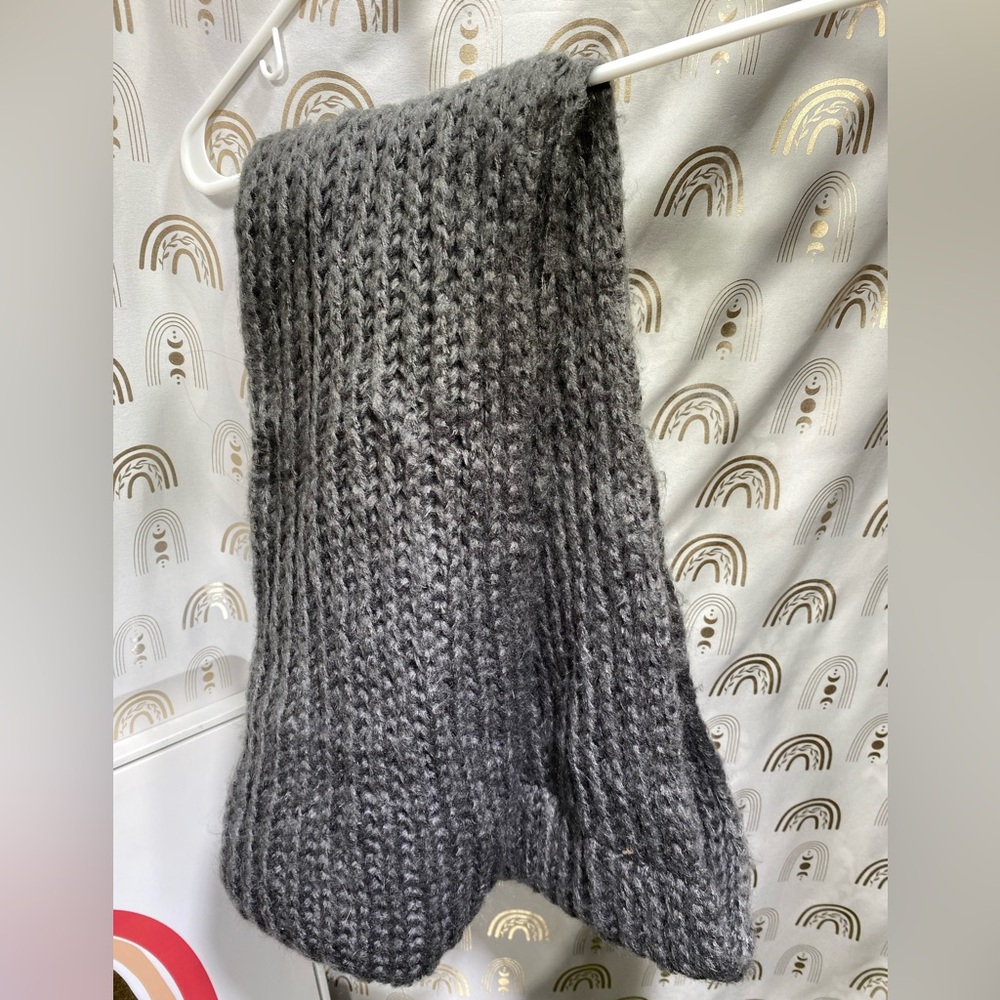 Gray Knit Infinity Scarf